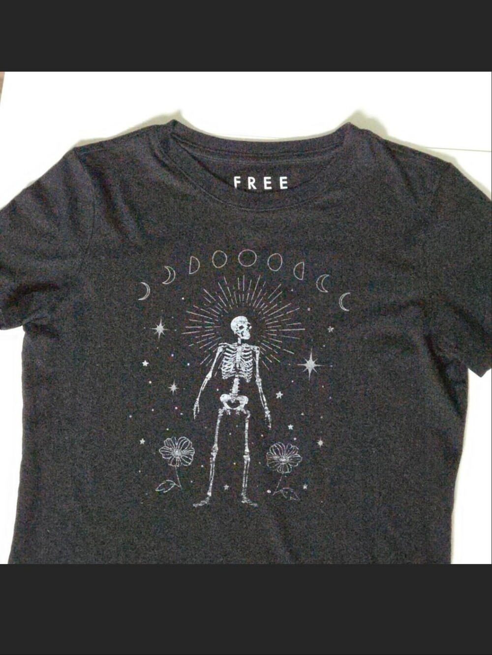 Free State Black Short-Sleeve Skeleton & Moon Graphic Tee
